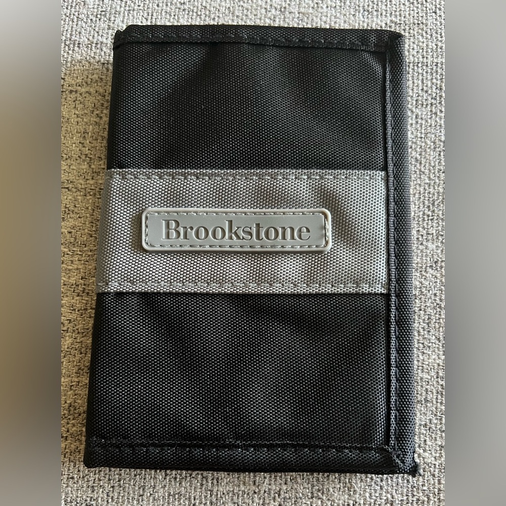 Brookstone Black and Gray RFID Passport Cover Travel Organizer